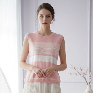 Designers Originals Pink and White Tank Top